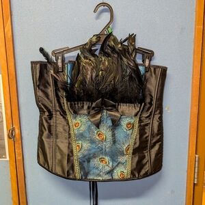 Peacock Feathered Corset Top